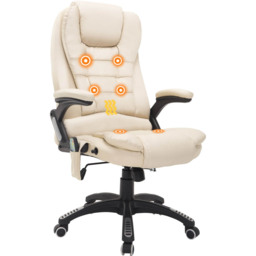 Portland Cream Faux Leather Swivel Office Chair - Size: 68 x 74 x 121cm - Wilko - thumbnail 3