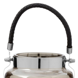 Premier Housewares Raya Nickel Stripe Small Lantern - Size: 15 x 15 x 22cm - Clear - Wilko - thumbnail 6