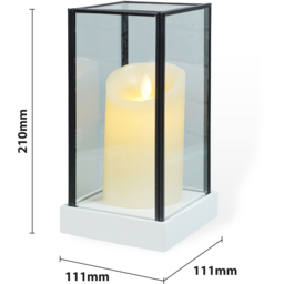 Xmas Haus Hurricane Medium Glass Candle Holder with LED Candle - Size: 210 x 110 x 110cm - Black - Wilko - thumbnail 6