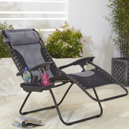 Neo Set of 2 XL Grey Zero Gravity Sun Loungers - Size: 1 Seater - Wilko - thumbnail 7