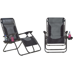 Neo Set of 2 XL Grey Zero Gravity Sun Loungers - Size: 1 Seater - Wilko - thumbnail 3
