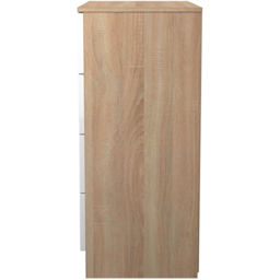 Crowndale Milan 4 Drawer White Gloss and Bardolino Oak Chest of Drawers Ready Assembled - White Gloss & Bardolino Oak - Wilko - thumbnail 7