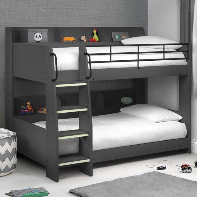 Julian Bowen Domino Anthracite Bunk Bed - Size: Single - Grey - Wilko - image 1