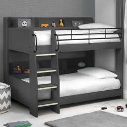 Julian Bowen Domino Anthracite Bunk Bed - Size: Single - Grey - Wilko - thumbnail 1