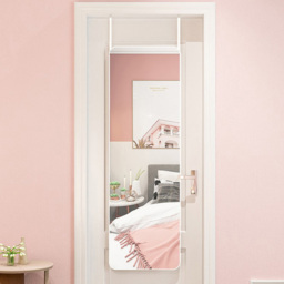 Living and Home White Frame Full Length Door Mirror 37 x 147cm - Size: 147 x 37cm - Wilko - thumbnail 3