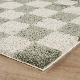 Desire Rugs Chester Sage Shaggy Checkered Rug 160 x 230cm - Size: 230 x 160 x 3cm - Green - Wilko - thumbnail 4