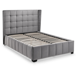 Julian Bowen Gatsby King Size Light Grey Velvet Bed Frame - Wilko - thumbnail 4