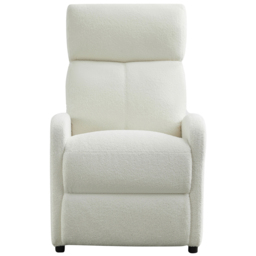 Teddy Fabric Cream and White Recliner Pushback Adjustable Arm Chair - Size: 106 x 68 x 81cm - MCC - Wilko - thumbnail 3