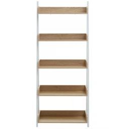 Premier Housewares Bradbury 5 Shelf Natural Oak Bookshelf - Cream - Interiors by Premier - Wilko - thumbnail 4
