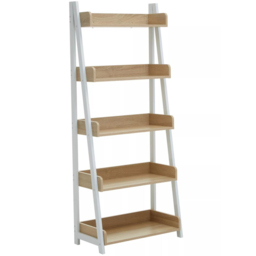 Premier Housewares Bradbury 5 Shelf Natural Oak Bookshelf - Cream - Interiors by Premier - Wilko - thumbnail 3