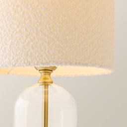ValueLights Jessy Gold and Cream Boucle Shade Glass LED Table Lamp - Size: 45 x 25 x 25cm - Wilko - thumbnail 5