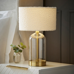 ValueLights Jessy Gold and Cream Boucle Shade Glass LED Table Lamp - Size: 45 x 25 x 25cm - Wilko - thumbnail 7