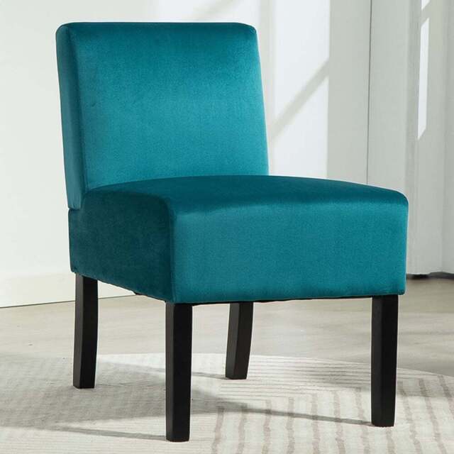 Artemis Home Valina Velvet Fabric Teal Accent Chair - Size: Single - Green - Wilko - image 1
