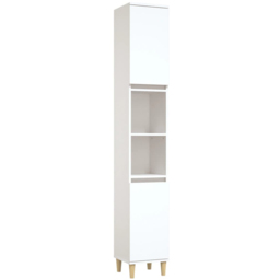 vidaXL 2 Door White Wooden Bathroom Cabinet - Size: 190 x 30 x 30cm - Wilko - thumbnail 3
