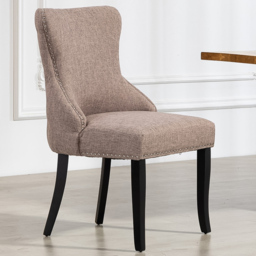 Artemis Home Rodello Set of 2 Dark Brown Fabric Dining Chair - Wilko - thumbnail 1