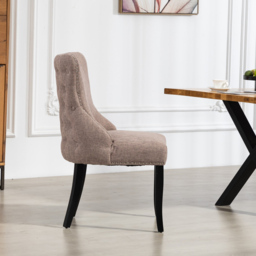 Artemis Home Rodello Set of 2 Dark Brown Fabric Dining Chair - Wilko - thumbnail 4