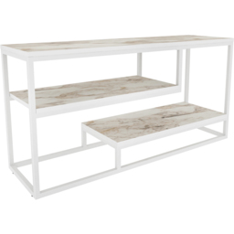 Decorotika Lorin 3 Shelf White Marble TV Unit - Size: 60 x 120 x 35cm - Wilko - thumbnail 6