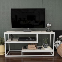 Decorotika Lorin 3 Shelf White Marble TV Unit - Size: 60 x 120 x 35cm - Wilko - thumbnail 5