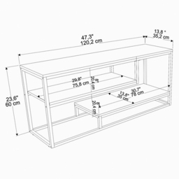 Decorotika Lorin 3 Shelf White Marble TV Unit - Size: 60 x 120 x 35cm - Wilko - thumbnail 7