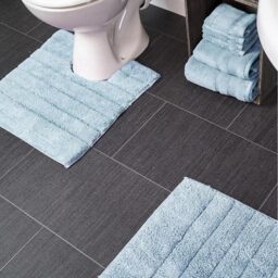 Allure Bath Fashions Baby Blue Ribbed Bath Mat and Pedestal Mat Set 2 Piece - Size: 50 x 80cm - Wilko - thumbnail 4