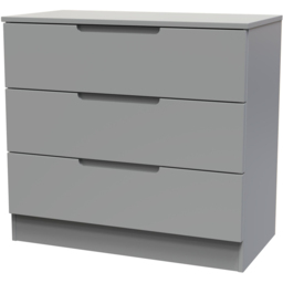 Crowndale Milan 3 Drawer Dusk Grey Chest of Drawers Ready Assembled - Wilko - thumbnail 5