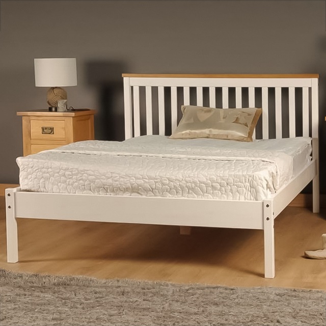 Brooklyn King Size White Low Foot End Wooden Bed Frame - Wilko - image 1