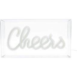 Global Gizmos Cheers Acrylic Box Neon Light - Size: 13.5 x 24 x 4.5cm - White - Wilko - thumbnail 3