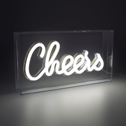 Global Gizmos Cheers Acrylic Box Neon Light - Size: 13.5 x 24 x 4.5cm - White - Wilko - thumbnail 5