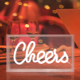 Global Gizmos Cheers Acrylic Box Neon Light - Size: 13.5 x 24 x 4.5cm - White - Wilko - thumbnail 4