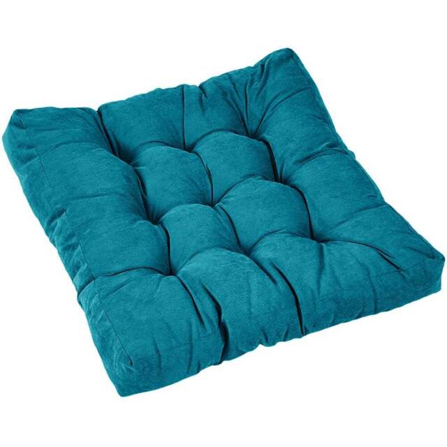 Living and Home Blue Soft Corduroy Chair Cushion 55 x 55cm - Size: 5 x 55 x 55cm - Wilko - image 1