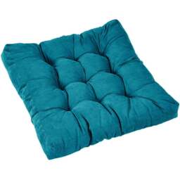 Living and Home Blue Soft Corduroy Chair Cushion 55 x 55cm - Size: 5 x 55 x 55cm - Wilko - thumbnail 1