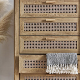 Julian Bowen Sydney 5 Drawer Rattan Effect Chest of Drawers - Wood - Wilko - thumbnail 6