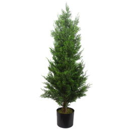 Leaf Large Cedar Topiary Artificial Tree Pot 4ft - Size: 120 x 55 x 55cm - Green - Wilko - thumbnail 1