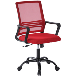 Red Swivel Height Adjustable Mesh Back Office Chair - Size: 90 x 58 x 58cm - MCC - Wilko - thumbnail 3