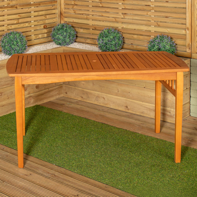 Samuel Alexander Kapalua 4 Seater Rectangular Wooden Slatted Top Outdoor Dining Table - Size: 75.0 cm x 150.0 cm x 80.0 cmcm - Brown - Wilko - image 1