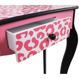 Teamson Kids Fashion Pink and Black Leopard Prints Gisele Play Vanity Set - Size: 99.7 x 29.8 x 59.7cm - Wilko - thumbnail 6