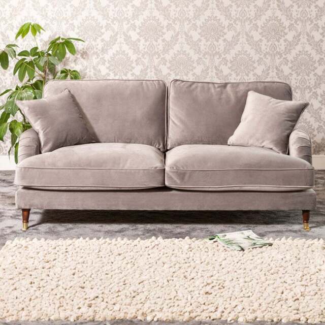 Mackenzie 2 Seater Grey Plush Velvet Sofa - Artemis Home - Wilko - image 1