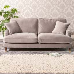 Mackenzie 2 Seater Grey Plush Velvet Sofa - Artemis Home - Wilko - thumbnail 1