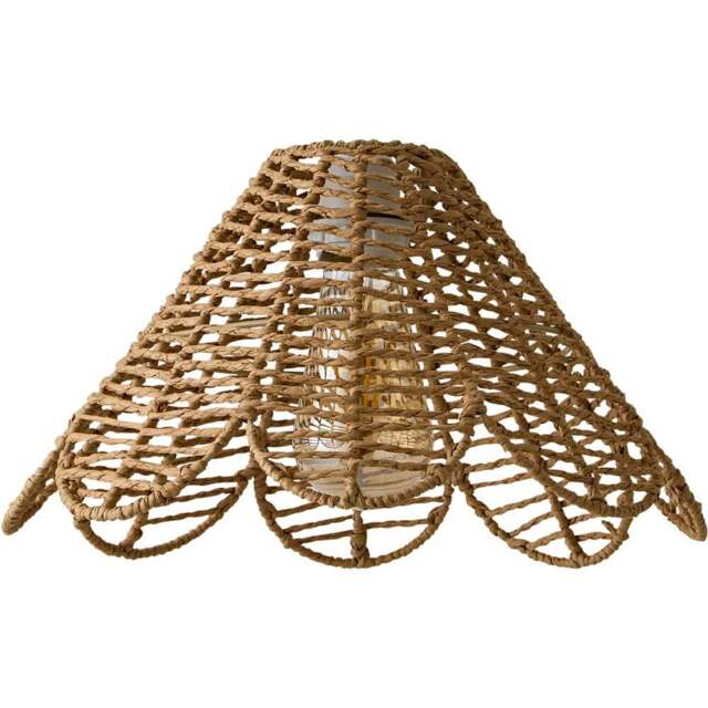 ValueLights Vine Natural Rattan Flower Pendant Lamp Shade - Size: 18 x 31 x 31cm - Cream - Wilko - image 1