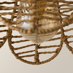 ValueLights Vine Natural Rattan Flower Pendant Lamp Shade - Size: 18 x 31 x 31cm - Cream - Wilko - thumbnail 4