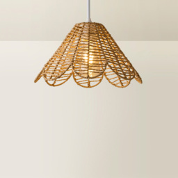 ValueLights Vine Natural Rattan Flower Pendant Lamp Shade - Size: 18 x 31 x 31cm - Cream - Wilko - thumbnail 6