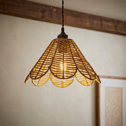 ValueLights Vine Natural Rattan Flower Pendant Lamp Shade - Size: 18 x 31 x 31cm - Cream - Wilko - thumbnail 7