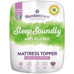 Slumberdown Single Sleep Soundly Anti Allergy Mattress Topper - White - Wilko