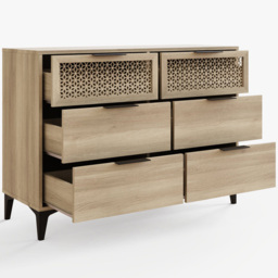 GFW Ezra 6 Drawer Oak Chest of Drawers - Brown - Wilko - thumbnail 5