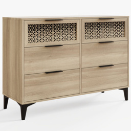 GFW Ezra 6 Drawer Oak Chest of Drawers - Brown - Wilko - thumbnail 3
