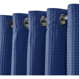 Velosso Waffle Navy Blackout Curtains 183 x 168cm - Size: W 168 x D 183cm - Blue - Wilko - thumbnail 4