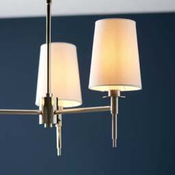 Merano Florence Multi Arm White and Nickle 3 Light Pendant Ceiling Lamp - Size: 55 x 55 x 66cm - Nickel - Wilko - thumbnail 4