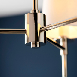 Merano Florence Multi Arm White and Nickle 3 Light Pendant Ceiling Lamp - Size: 55 x 55 x 66cm - Nickel - Wilko - thumbnail 6