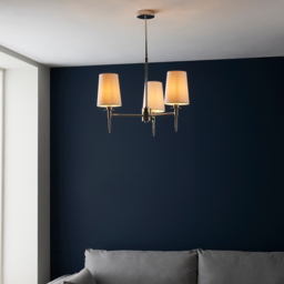 Merano Florence Multi Arm White and Nickle 3 Light Pendant Ceiling Lamp - Size: 55 x 55 x 66cm - Nickel - Wilko - thumbnail 7