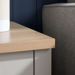 Highgate Single Drawer Grey and Oak Lamp Table - Size: 44 x 44 x 48cm - Birlea - Wilko - thumbnail 7